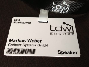 tdwi2013, Conference-Badge Speaker